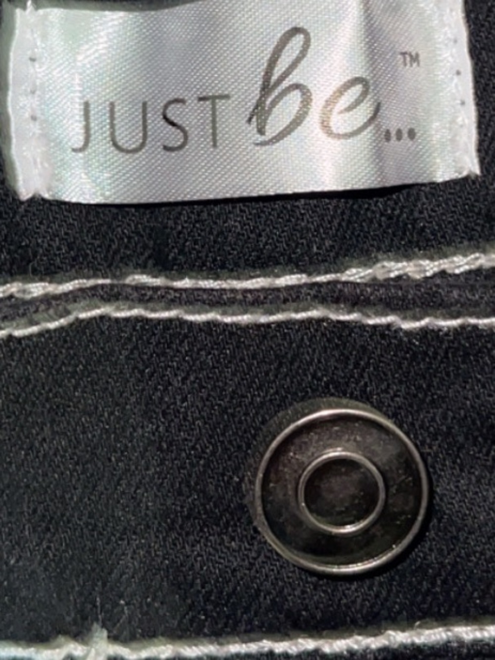 Just Be Black Bootcut Jeans Contrast Stitch Mid Rise Women’s Medium - Picture 3 of 3